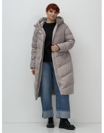 Длинный пуховик для женщин зимний утеплённый с капюшоном