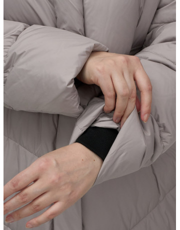 Длинный пуховик для женщин зимний утеплённый с капюшоном