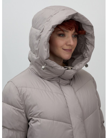 Длинный пуховик для женщин зимний утеплённый с капюшоном