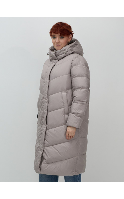 Длинный пуховик для женщин зимний утеплённый с капюшоном