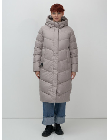 Длинный пуховик для женщин зимний утеплённый с капюшоном