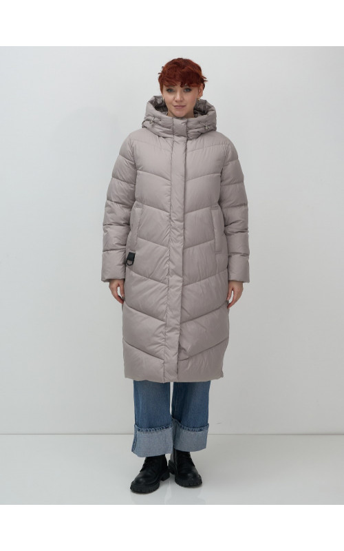Длинный пуховик для женщин зимний утеплённый с капюшоном