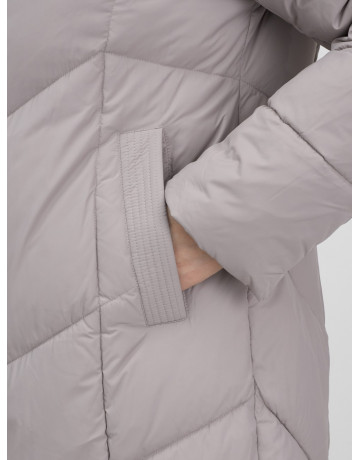 Длинный женский пуховик с капюшоном для зимы