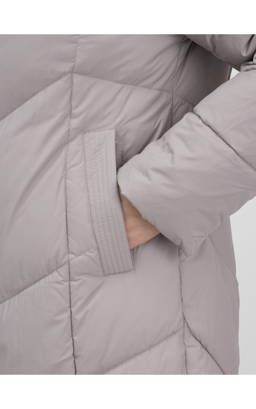 Длинный женский пуховик с капюшоном для зимы