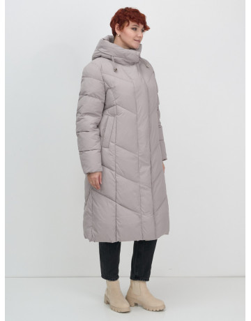 Длинный женский пуховик с капюшоном для зимы