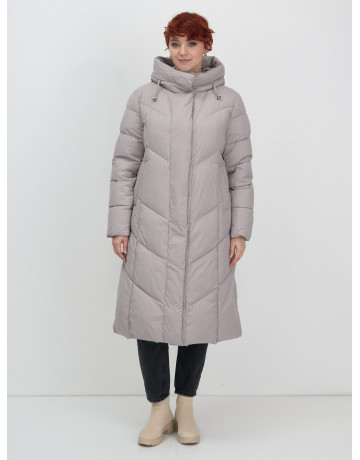 Длинный женский пуховик с капюшоном для зимы