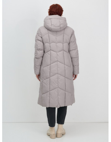 Длинный женский пуховик с капюшоном для зимы