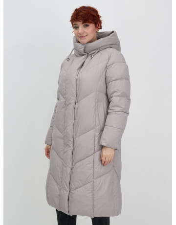 Длинный женский пуховик с капюшоном для зимы