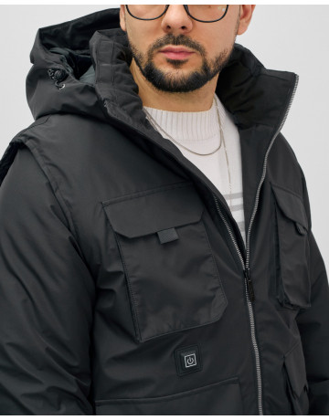 Куртка-жилетка с подогревом трансформер 2 в 1 для активного отдыха и спорта.