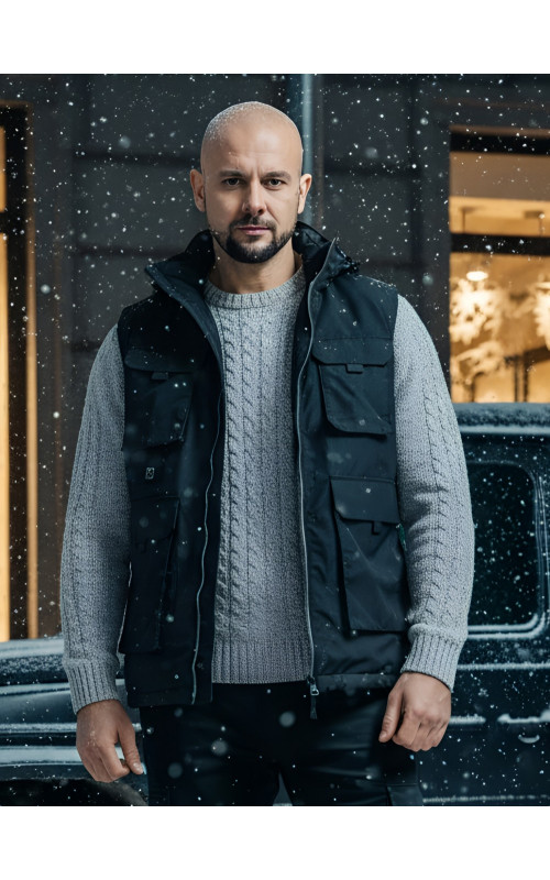 Куртка-жилетка с подогревом трансформер 2 в 1 для активного отдыха и спорта.