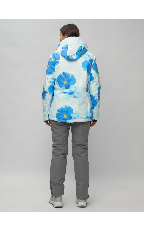 Женский горнолыжный комплект: куртка с цветочным принтом и брюки со съёмными бретелями