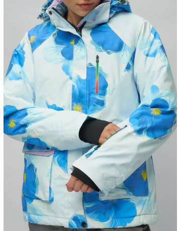 Женский горнолыжный комплект: куртка с цветочным принтом и брюки со съёмными бретелями