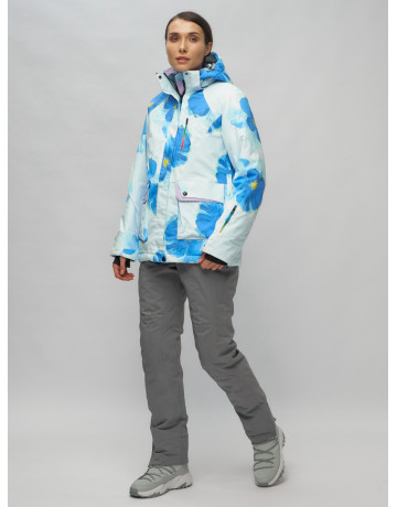 Женский горнолыжный комплект: куртка с цветочным принтом и брюки со съёмными бретелями
