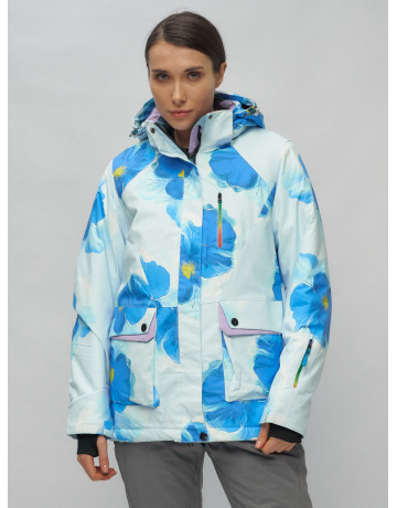 Женский горнолыжный комплект: куртка с цветочным принтом и брюки со съёмными бретелями