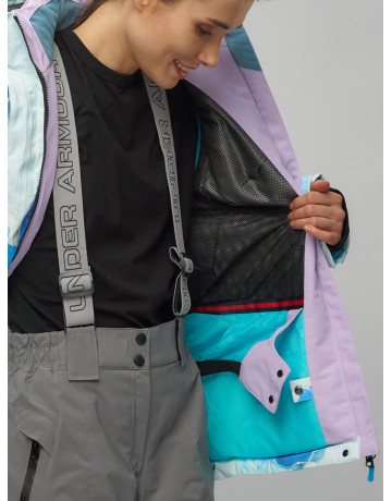 Женский горнолыжный комплект: куртка с цветочным принтом и брюки со съёмными бретелями