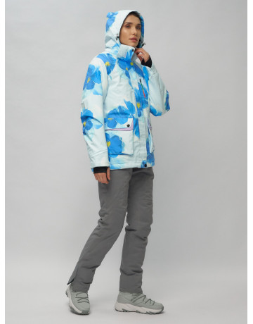 Женский горнолыжный комплект: куртка с цветочным принтом и брюки со съёмными бретелями