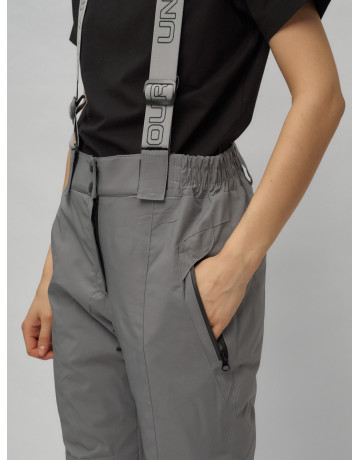 Женский горнолыжный комплект: куртка с цветочным принтом и брюки со съёмными бретелями