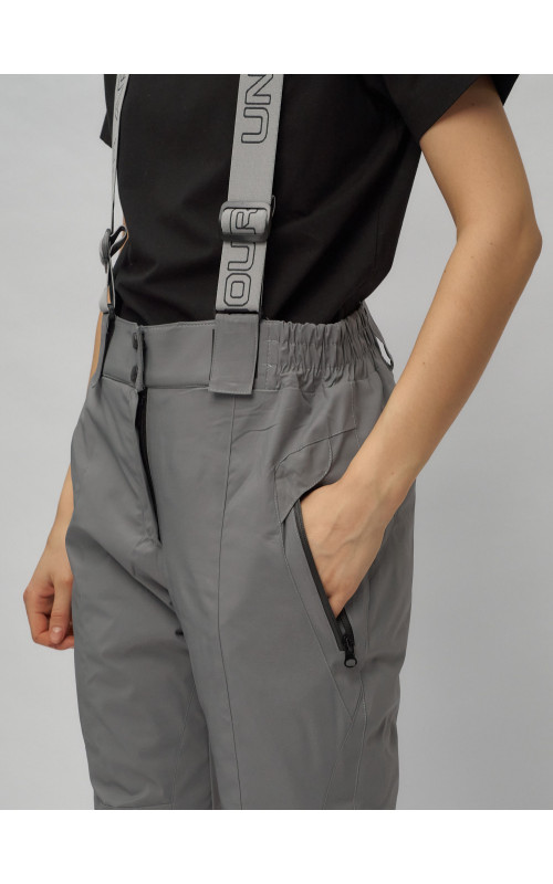 Женский горнолыжный комплект: куртка с цветочным принтом и брюки со съёмными бретелями