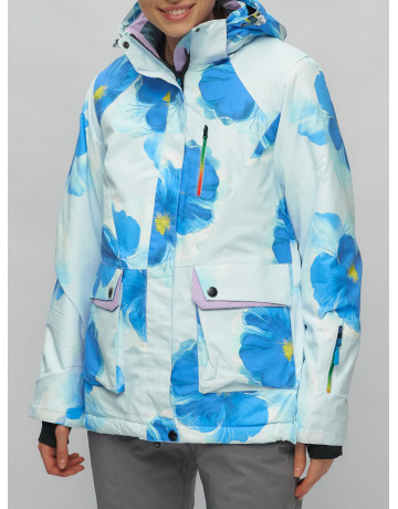 Женский горнолыжный комплект: куртка с цветочным принтом и брюки со съёмными бретелями