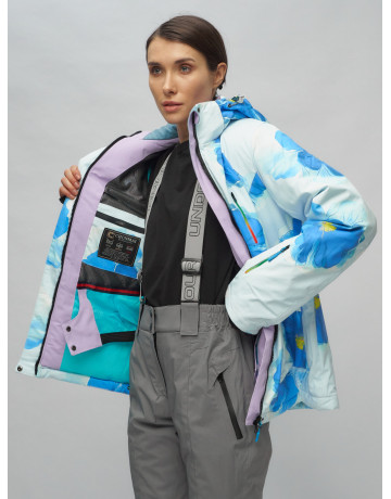 Женский горнолыжный комплект: куртка с цветочным принтом и брюки со съёмными бретелями