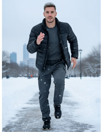 Мужские зимние брюки темно-серые для активного отдыха
