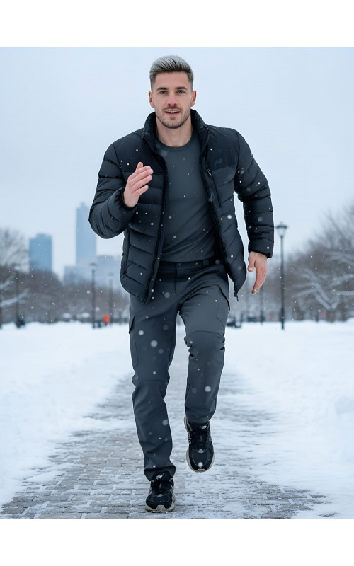 Мужские зимние брюки темно-серые для активного отдыха