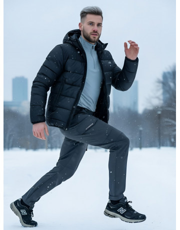 Мужские зимние брюки темно-серые для активного отдыха