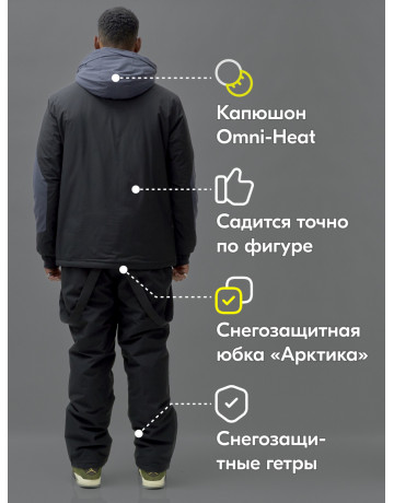 Зимний горнолыжный костюм для мужчин.