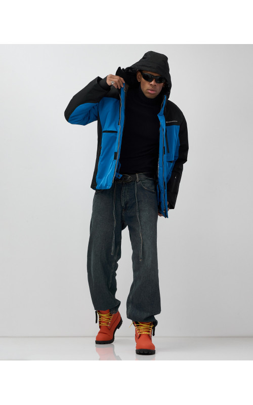 Мужская горнолыжная куртка, голубой, для зимних видов спорта в Тюмени