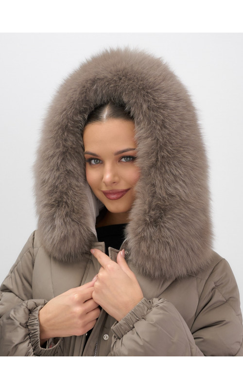 Длинный зимний пуховик премиум-класса