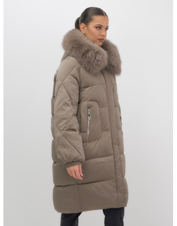 Длинный зимний пуховик премиум-класса