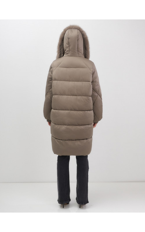 Длинный зимний пуховик премиум-класса