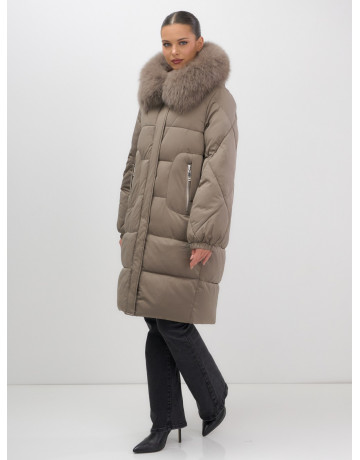 Длинный зимний пуховик премиум-класса