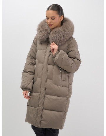 Длинный зимний пуховик премиум-класса