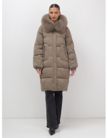 Длинный зимний пуховик премиум-класса