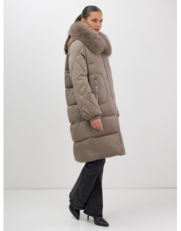 Длинный зимний пуховик премиум-класса