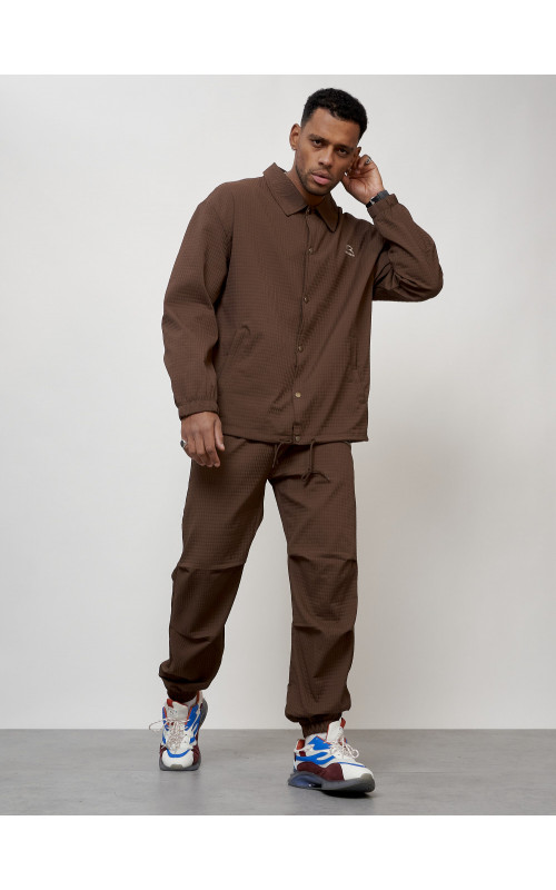 Мужской спортивный костюм для активного отдыха, коричневый. в Тюмени