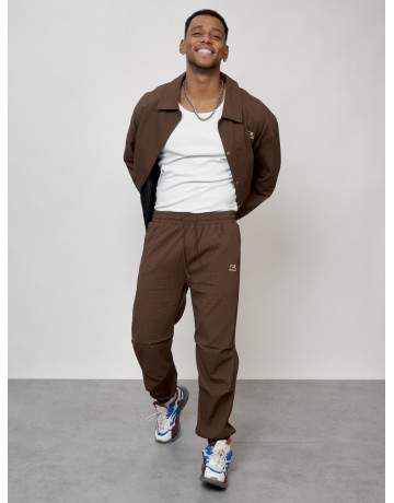 Мужской спортивный костюм для активного отдыха, коричневый. в Тюмени