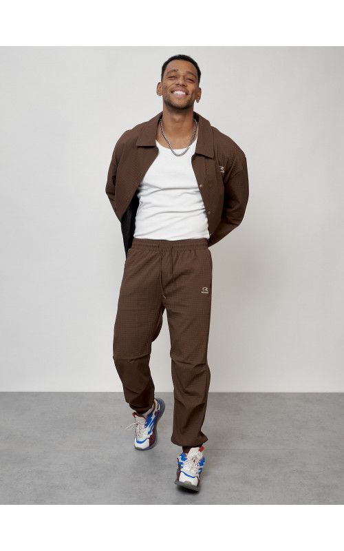 Мужской спортивный костюм для активного отдыха, коричневый. в Тюмени