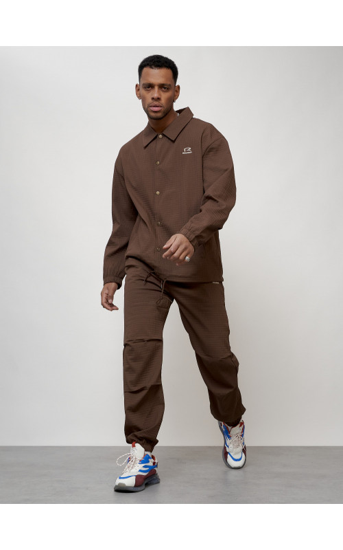 Мужской спортивный костюм для активного отдыха, коричневый. в Тюмени