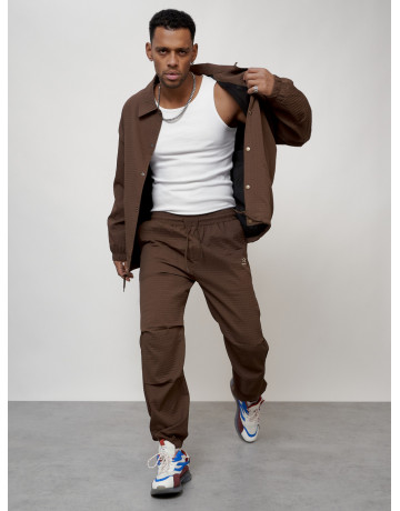 Мужской спортивный костюм для активного отдыха, коричневый. в Тюмени