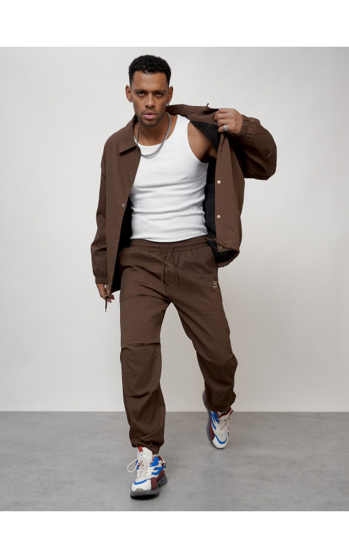 Мужской спортивный костюм для активного отдыха, коричневый. в Тюмени