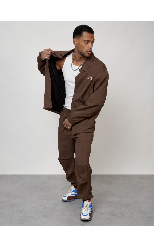 Мужской спортивный костюм для активного отдыха, коричневый. в Тюмени