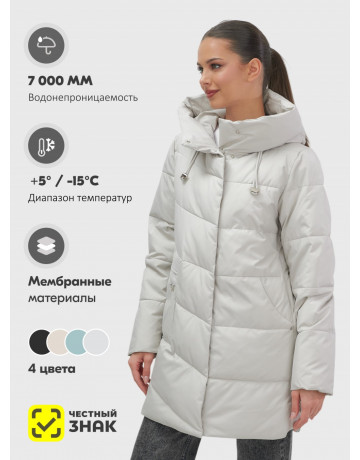 Утеплённая женская куртка с капюшоном для осени и зимы.
