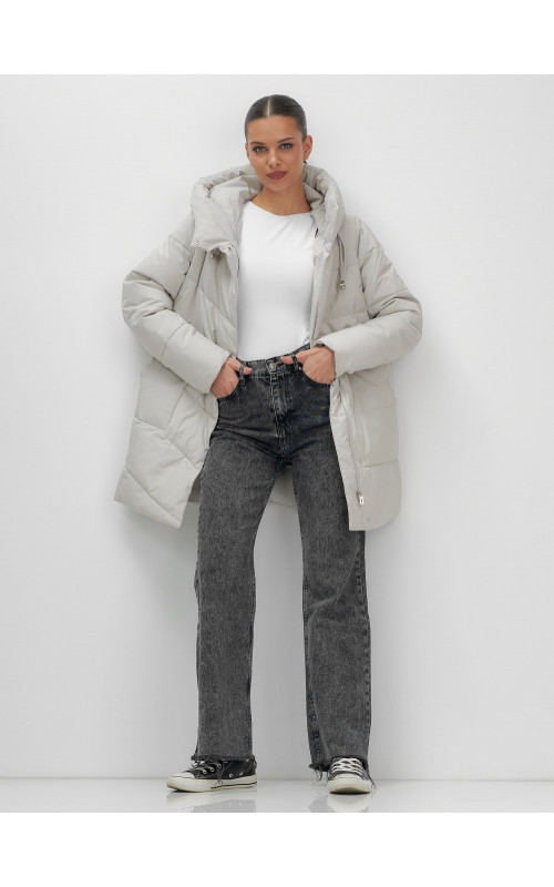 Утеплённая женская куртка с капюшоном для осени и зимы.