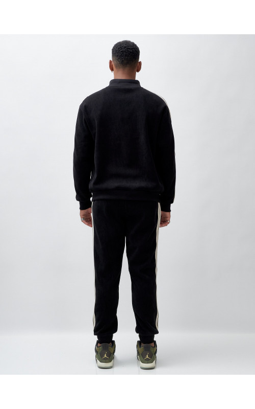 Мужской демисезонный спортивный костюм на флисе, чёрный, для спорта в Тюмени