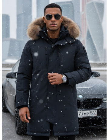 Мужская зимняя парка с мехом енота для холодной погоды