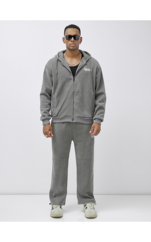 Мужской демисезонный спортивный костюм на флисе, серый, для спорта. в Тюмени