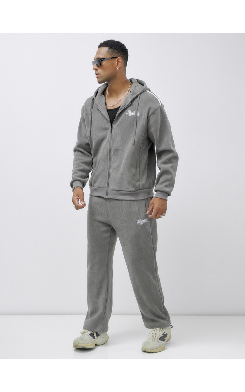 Мужской демисезонный спортивный костюм на флисе, серый, для спорта. в Тюмени