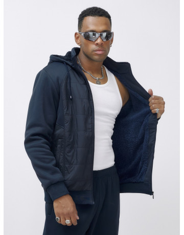 Мужской зимний спортивный костюм с начёсом, тёмно-синий, для спорта. в Тюмени